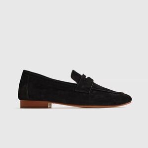 ✨ Quince Loafer Suede Black Leather Loafer Flats Penny 8